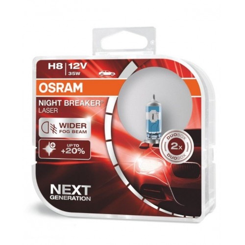 Галогенная лампа Osram Night Breaker Laser H8 +150% 12V 35W 64212NL-HCB-DUO (2 шт.)