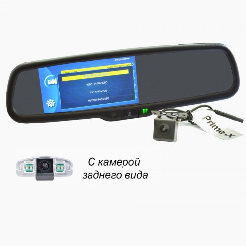 Штатное зеркало-видеорегистратор 5" Prime-X 050D FullHD + камера