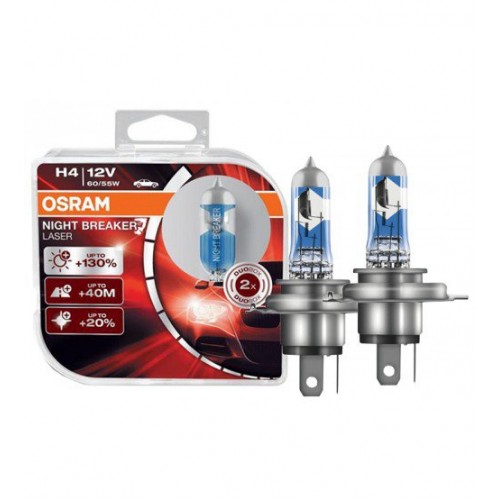 Галогенная лампа Osram H4 NIGHT BREAKER LASER +130% 55W 64193NBL-HCB DUO (2шт.)