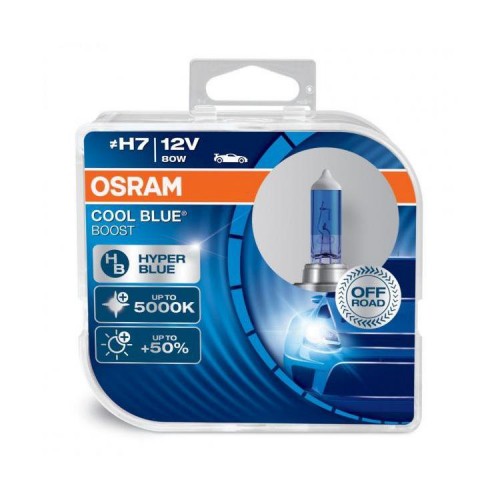 Галогенная лампа Osram H7 Cool Blue Boost +50% 12V 62210CBB-HCB DUO (2шт.)