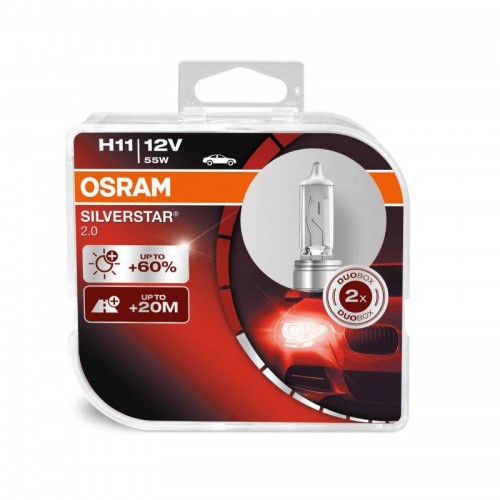 Галогенная лампа Osram H11 Silverstar +60% 12V 64211SV2-HCB DUO (2шт.)