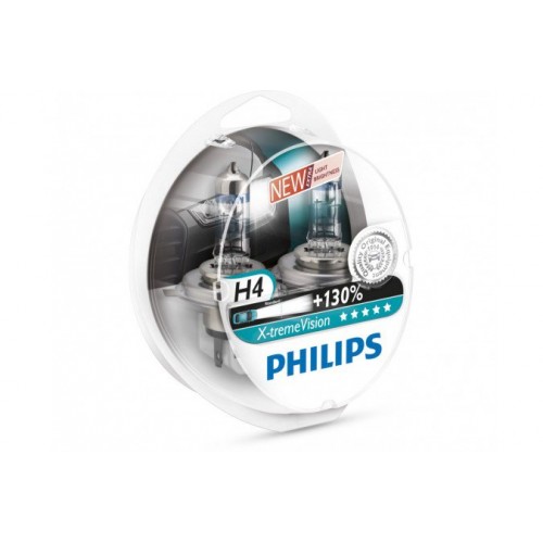 Галогенная лампа Philips H4 X-tremeVision +130% 12V 12342XVS2 (2шт.)